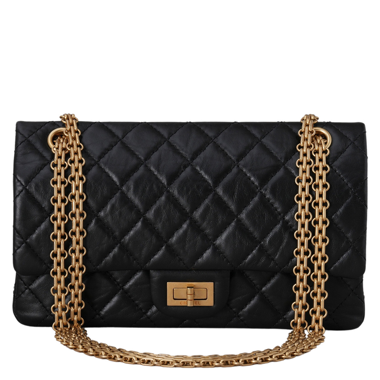 CHANEL(USED)샤넬 2.55 빈티지 클래식 미듐24 금장