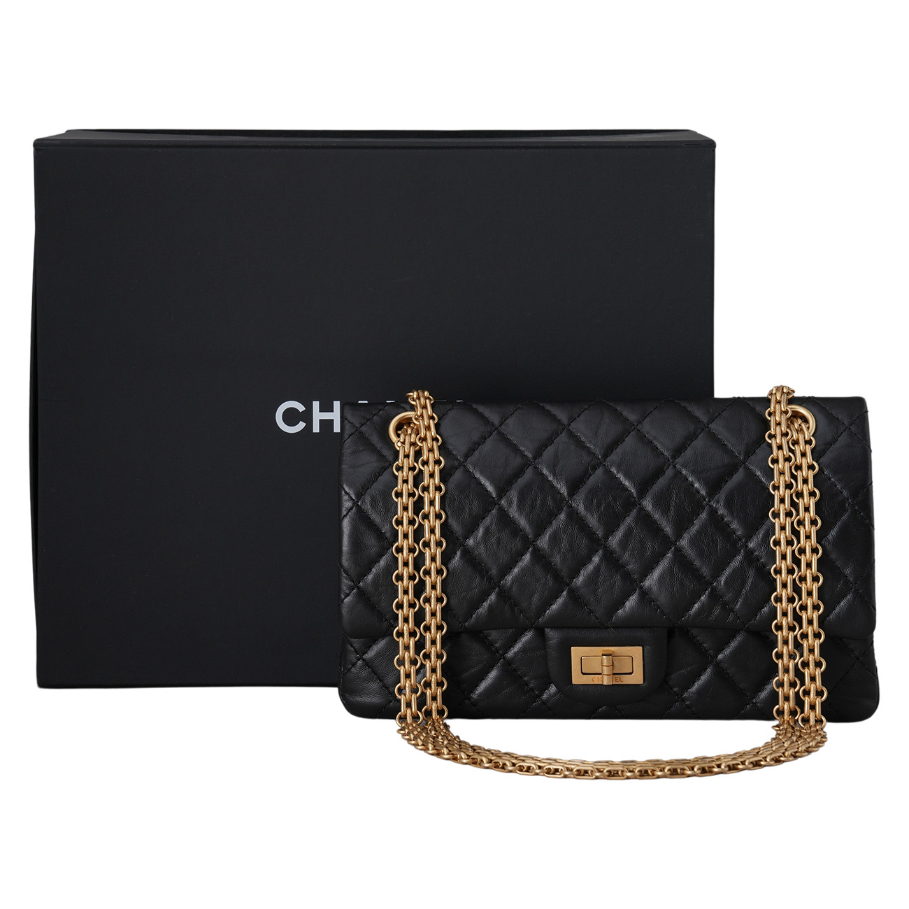 CHANEL(USED)샤넬 2.55 빈티지 클래식 미듐24 금장