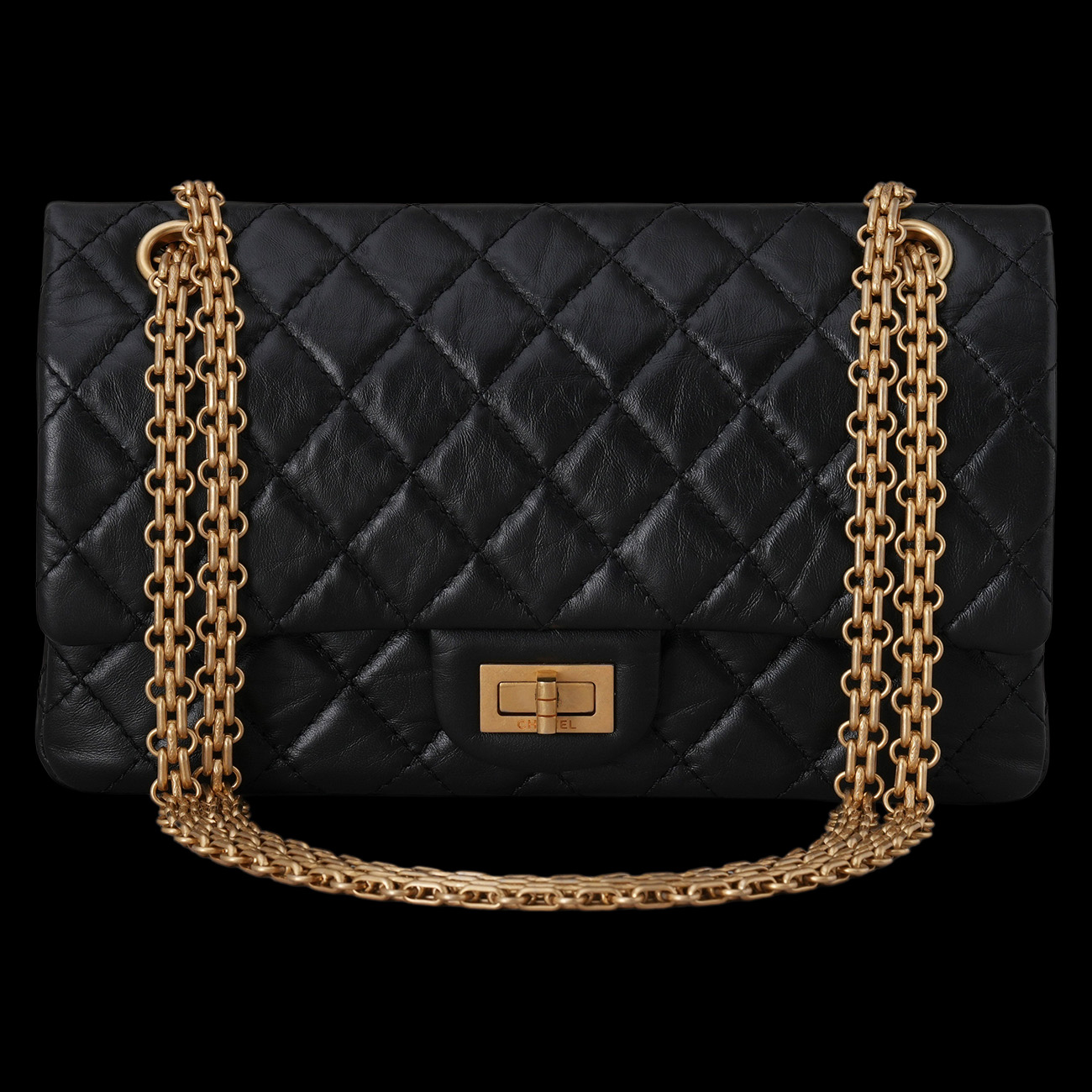 CHANEL(USED)샤넬 2.55 빈티지 클래식 미듐24 금장
