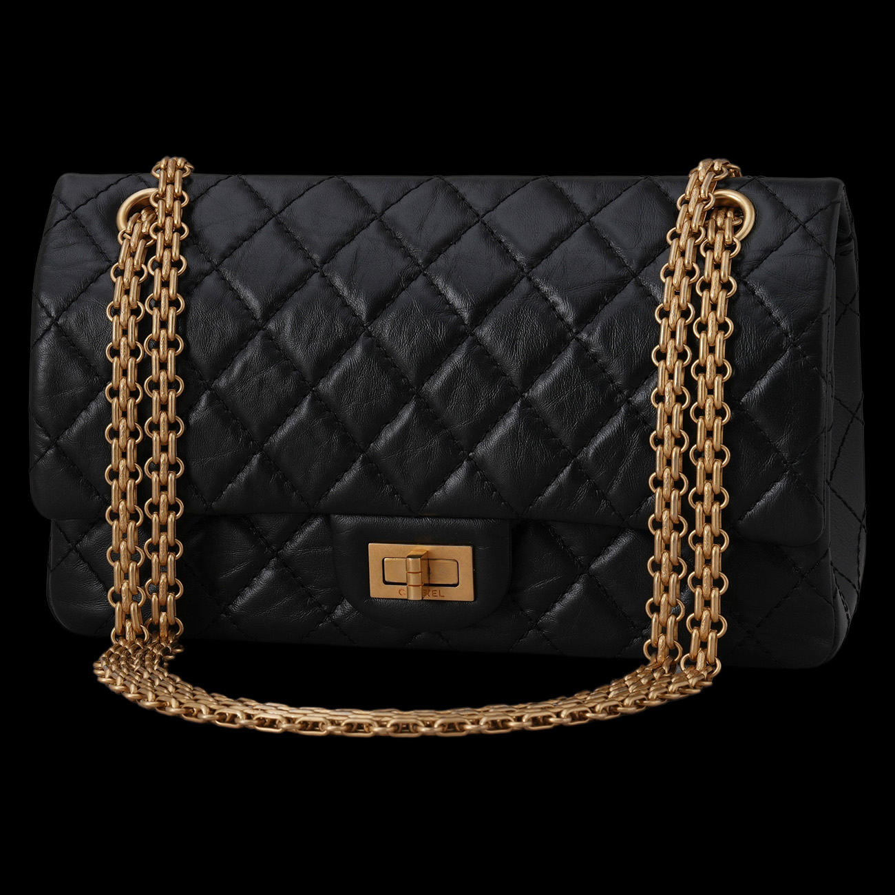 CHANEL(USED)샤넬 2.55 빈티지 클래식 미듐24 금장