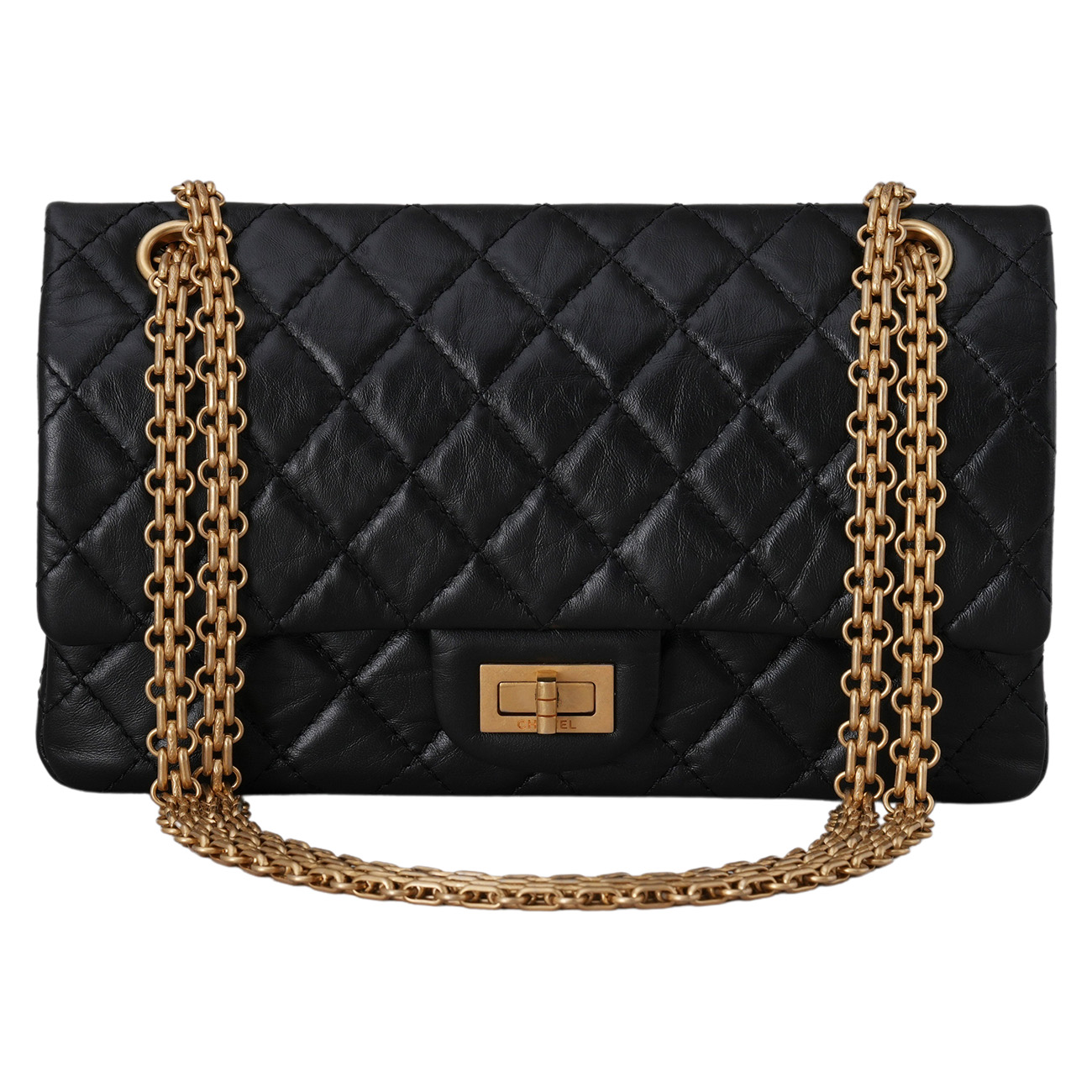 CHANEL(USED)샤넬 2.55 빈티지 클래식 미듐24 금장