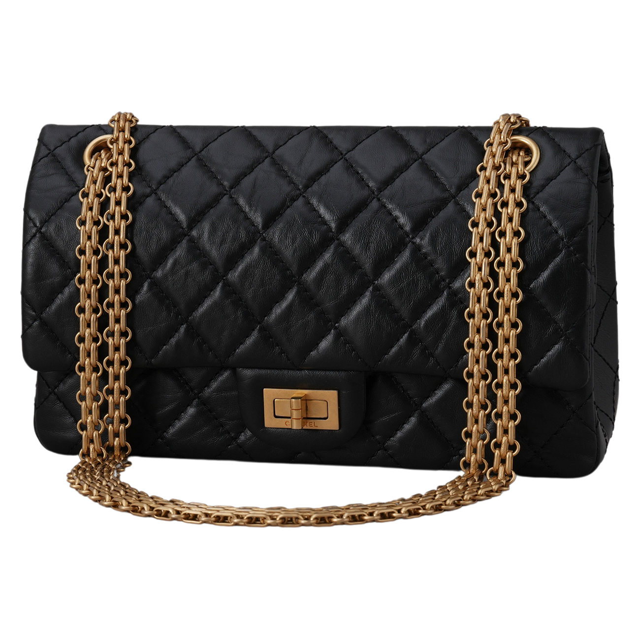 CHANEL(USED)샤넬 2.55 빈티지 클래식 미듐24 금장