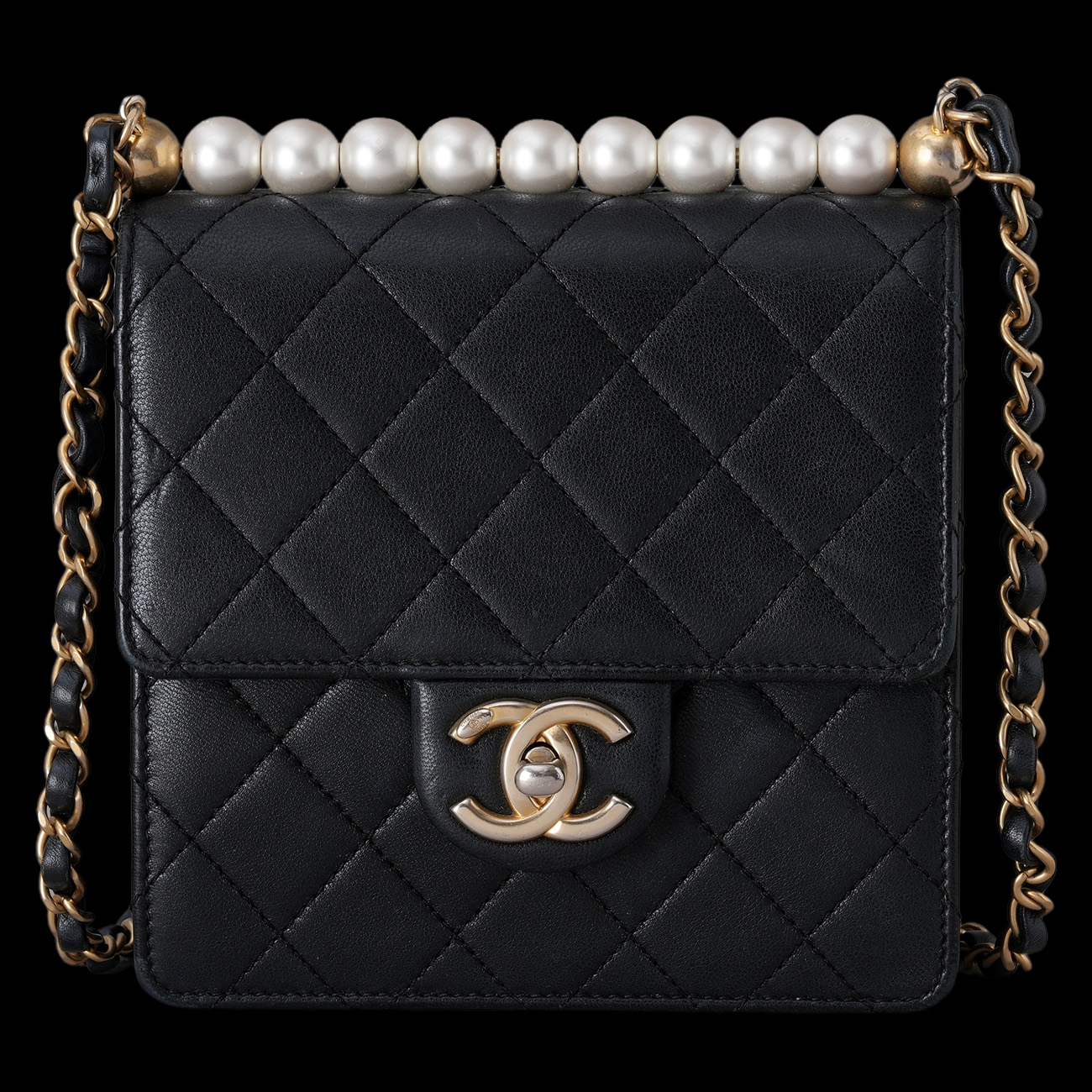CHANEL(USED)샤넬 시즌 진주 체인 플랩