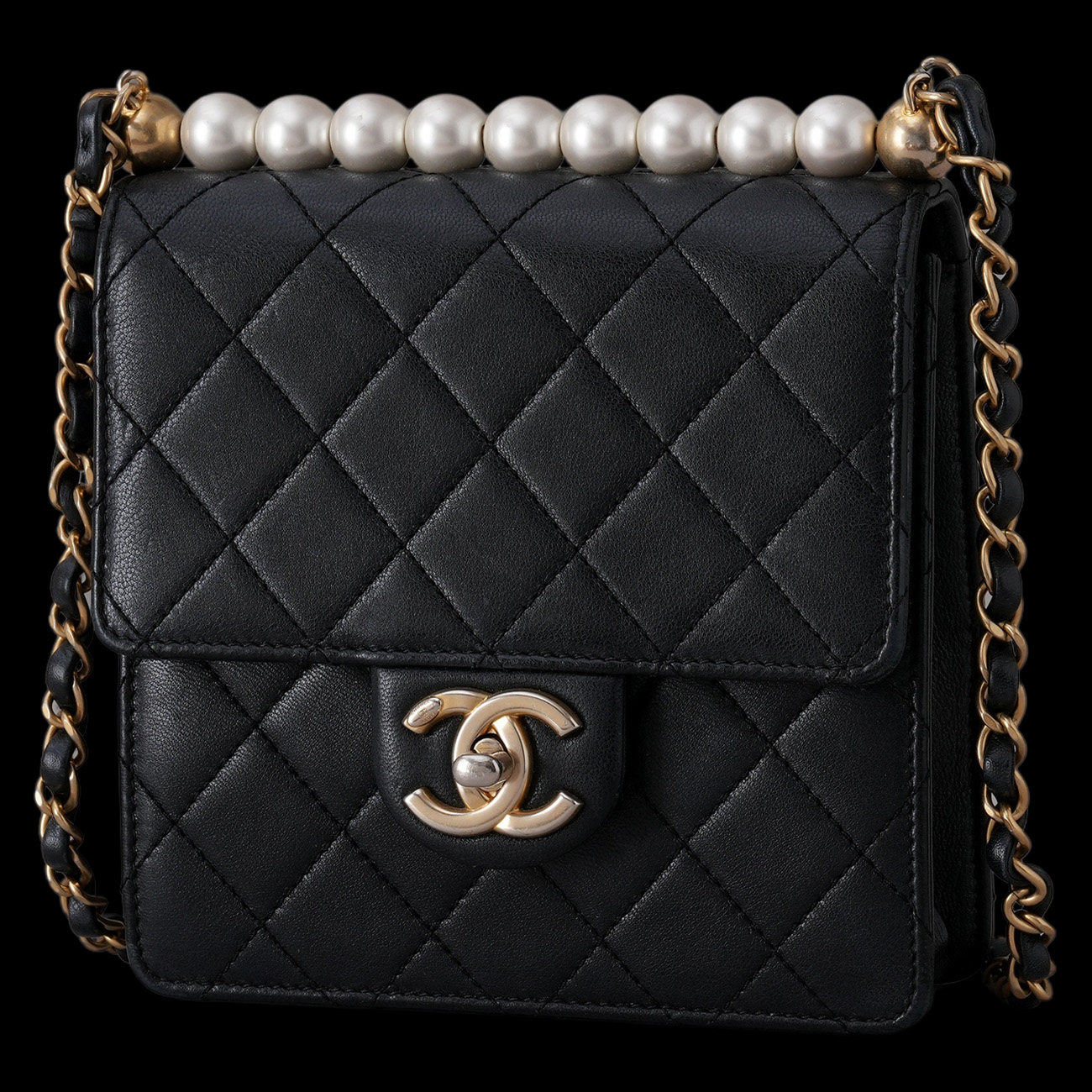 CHANEL(USED)샤넬 시즌 진주 체인 플랩