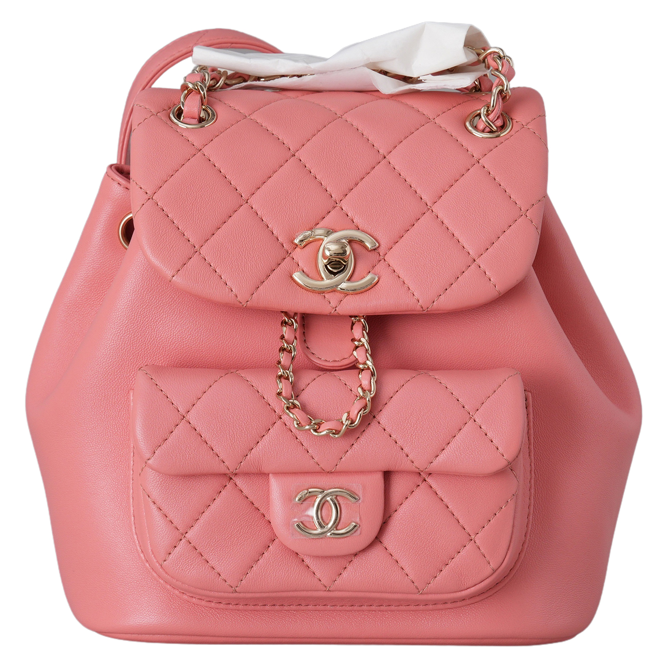 CHANEL(USED)샤넬 AS2908 램스킨 듀마 백팩 핑크 내장칩