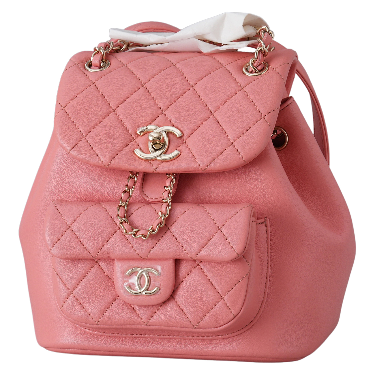CHANEL(USED)샤넬 AS2908 램스킨 듀마 백팩 핑크 내장칩