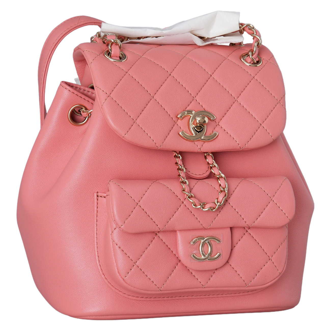 CHANEL(USED)샤넬 AS2908 램스킨 듀마 백팩 핑크 내장칩