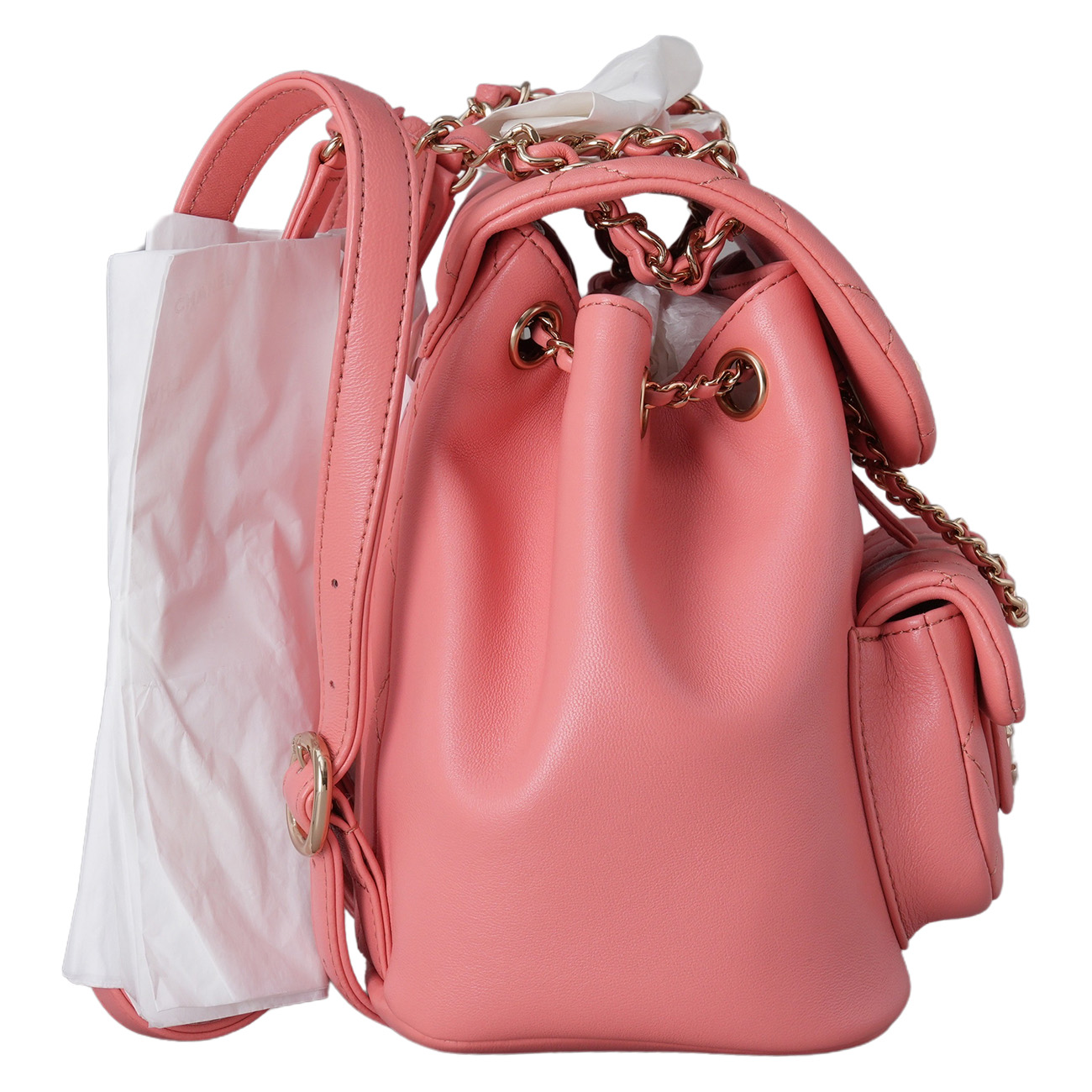 CHANEL(USED)샤넬 AS2908 램스킨 듀마 백팩 핑크 내장칩