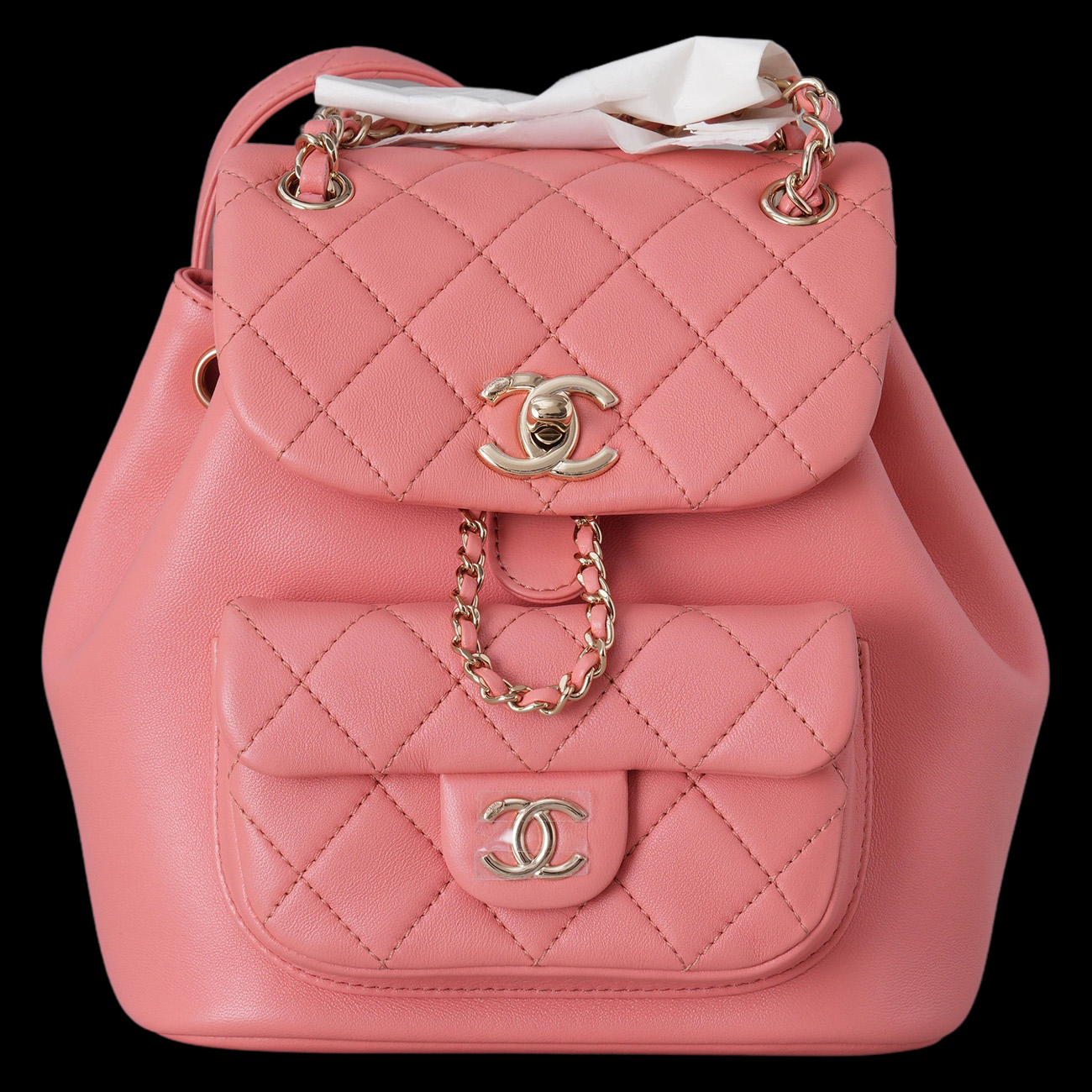 CHANEL(USED)샤넬 AS2908 램스킨 듀마 백팩 핑크 내장칩