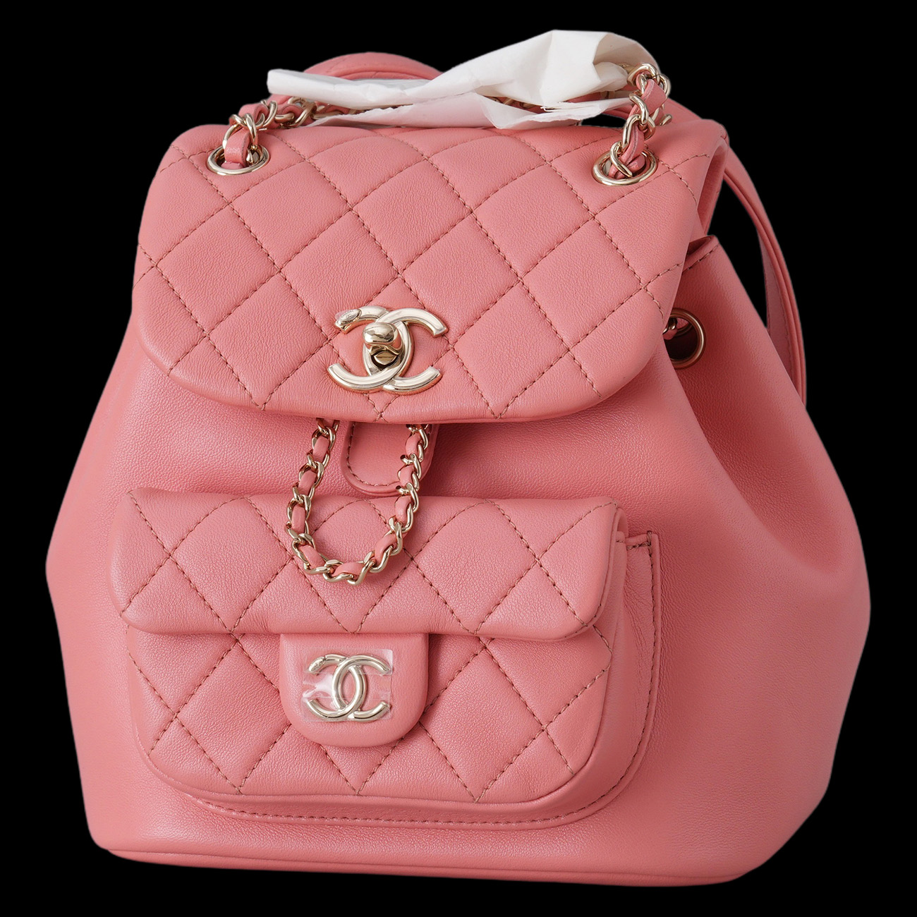 CHANEL(USED)샤넬 AS2908 램스킨 듀마 백팩 핑크 내장칩