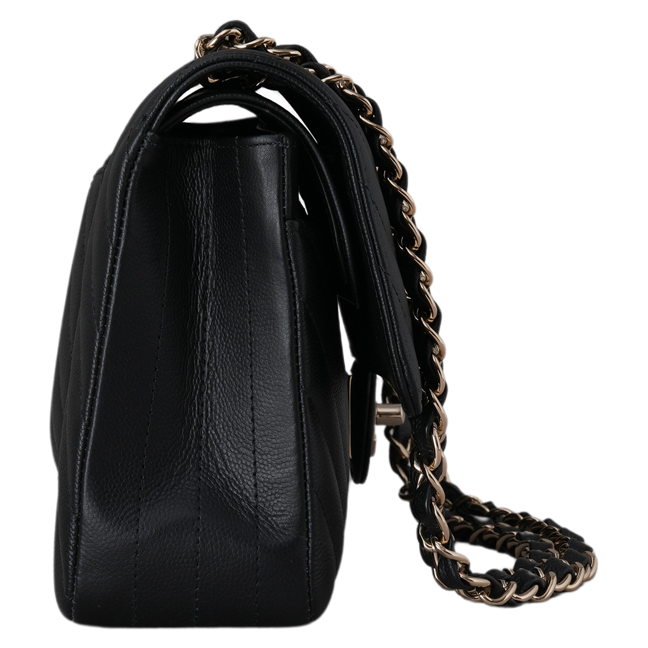 CHANEL(USED)샤넬 캐비어 쉐브론 클래식 미듐 플랩백