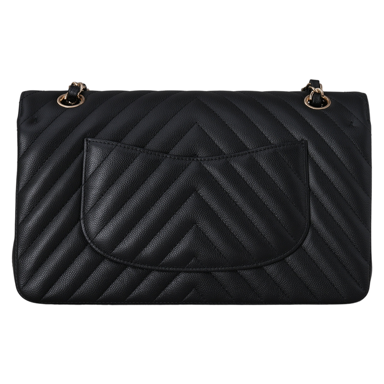 CHANEL(USED)샤넬 캐비어 쉐브론 클래식 미듐 플랩백