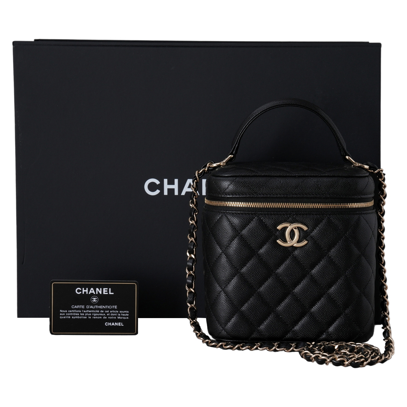 CHANEL(USED)샤넬 캐비어 베니티 탑핸들