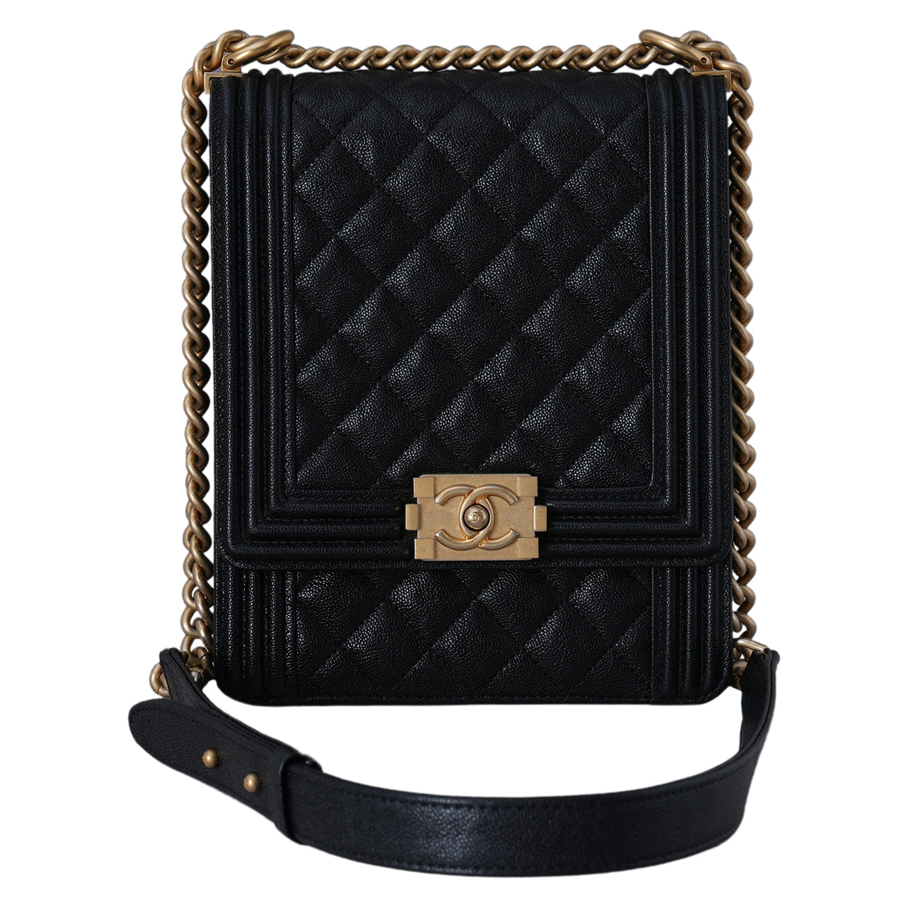 CHANEL(USED)샤넬 AS0130 캐비어 보이샤넬 플랩백