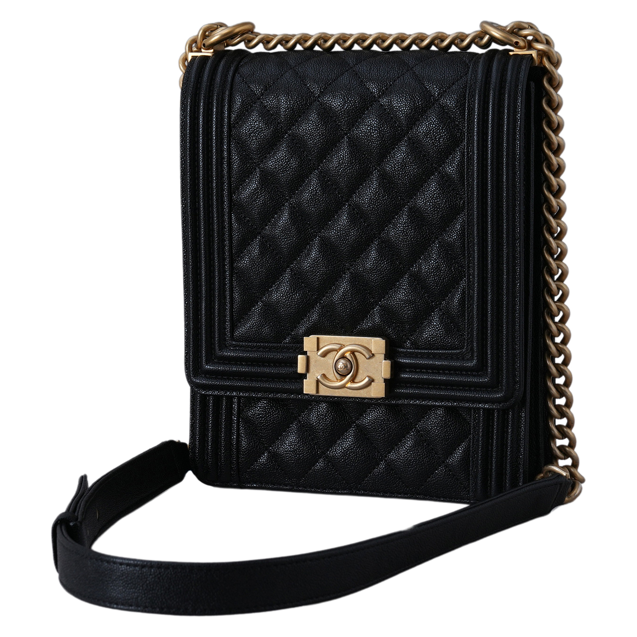 CHANEL(USED)샤넬 AS0130 캐비어 보이샤넬 플랩백