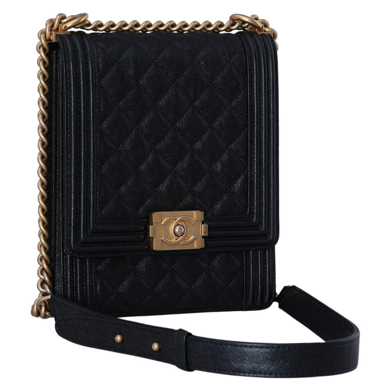 CHANEL(USED)샤넬 AS0130 캐비어 보이샤넬 플랩백