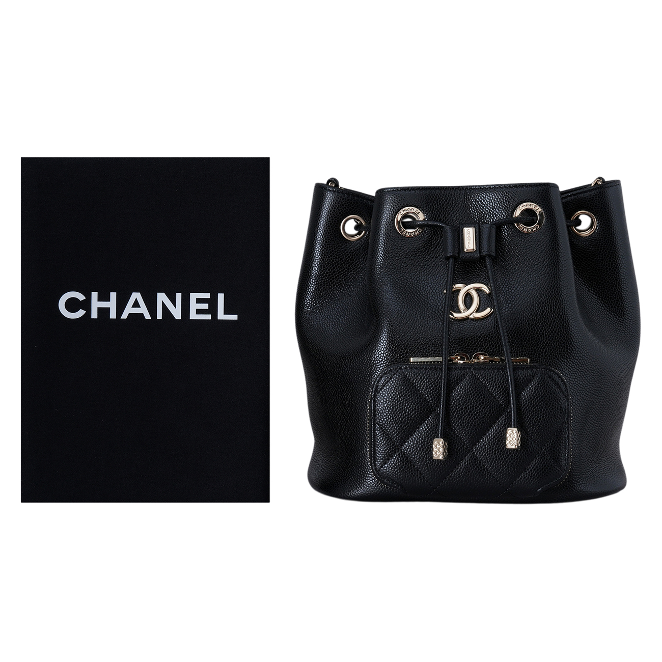CHANEL(USED)샤넬 비지니스 어피니티 드로스트링 버킷백 블랙
