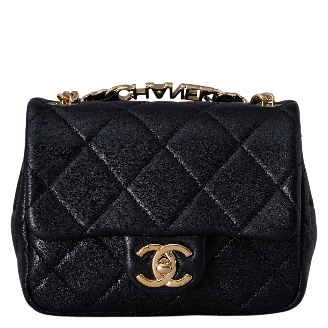 CHANEL(USED)샤넬 AS3748 시즌 로고 탑핸들 미니 플랩백
