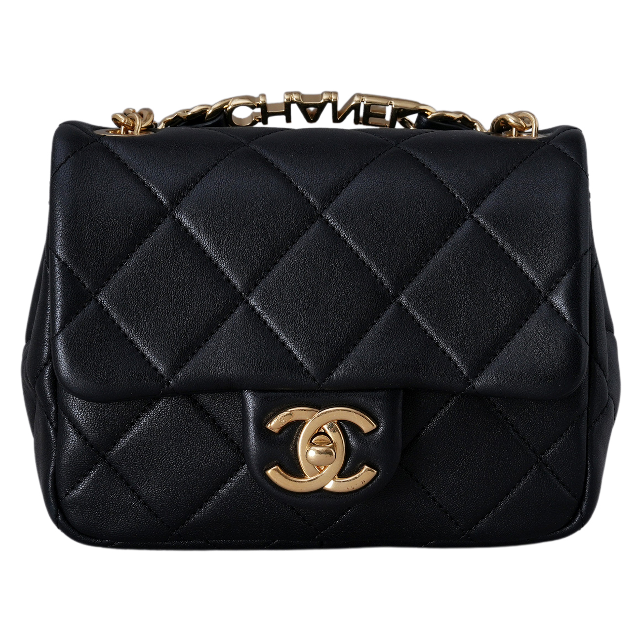 CHANEL(USED)샤넬 AS3748 시즌 로고 탑핸들 미니 플랩백