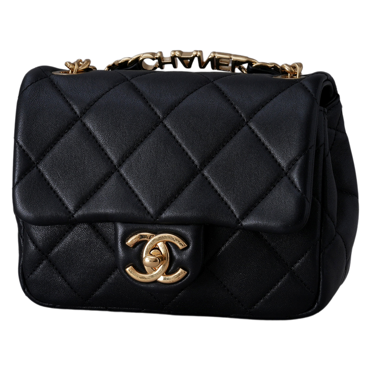 CHANEL(USED)샤넬 AS3748 시즌 로고 탑핸들 미니 플랩백