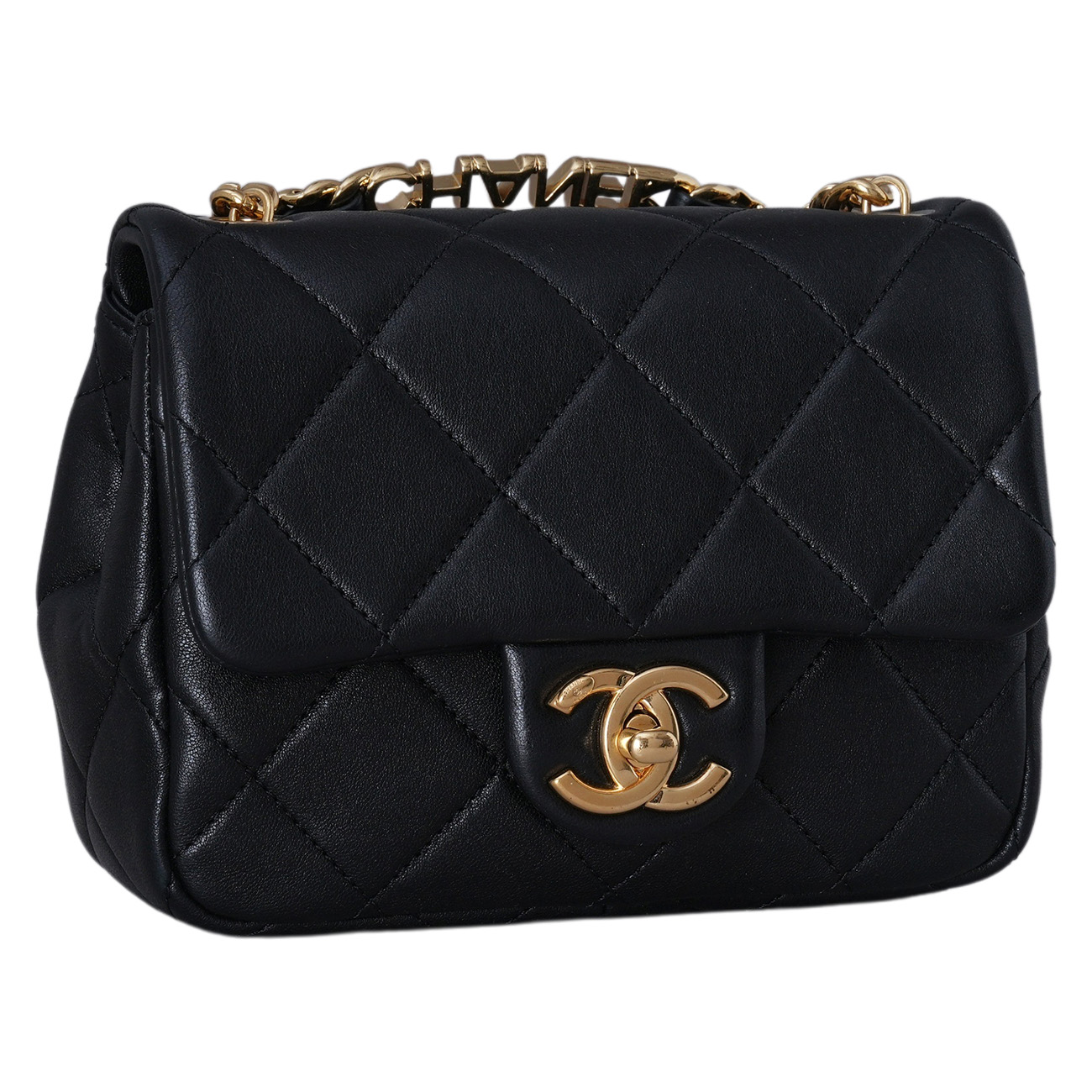CHANEL(USED)샤넬 AS3748 시즌 로고 탑핸들 미니 플랩백