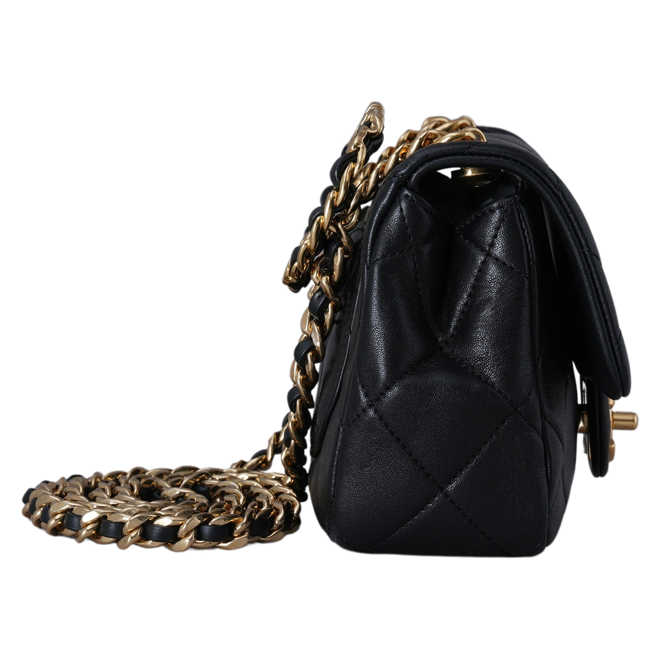 CHANEL(USED)샤넬 AS3748 시즌 로고 탑핸들 미니 플랩백