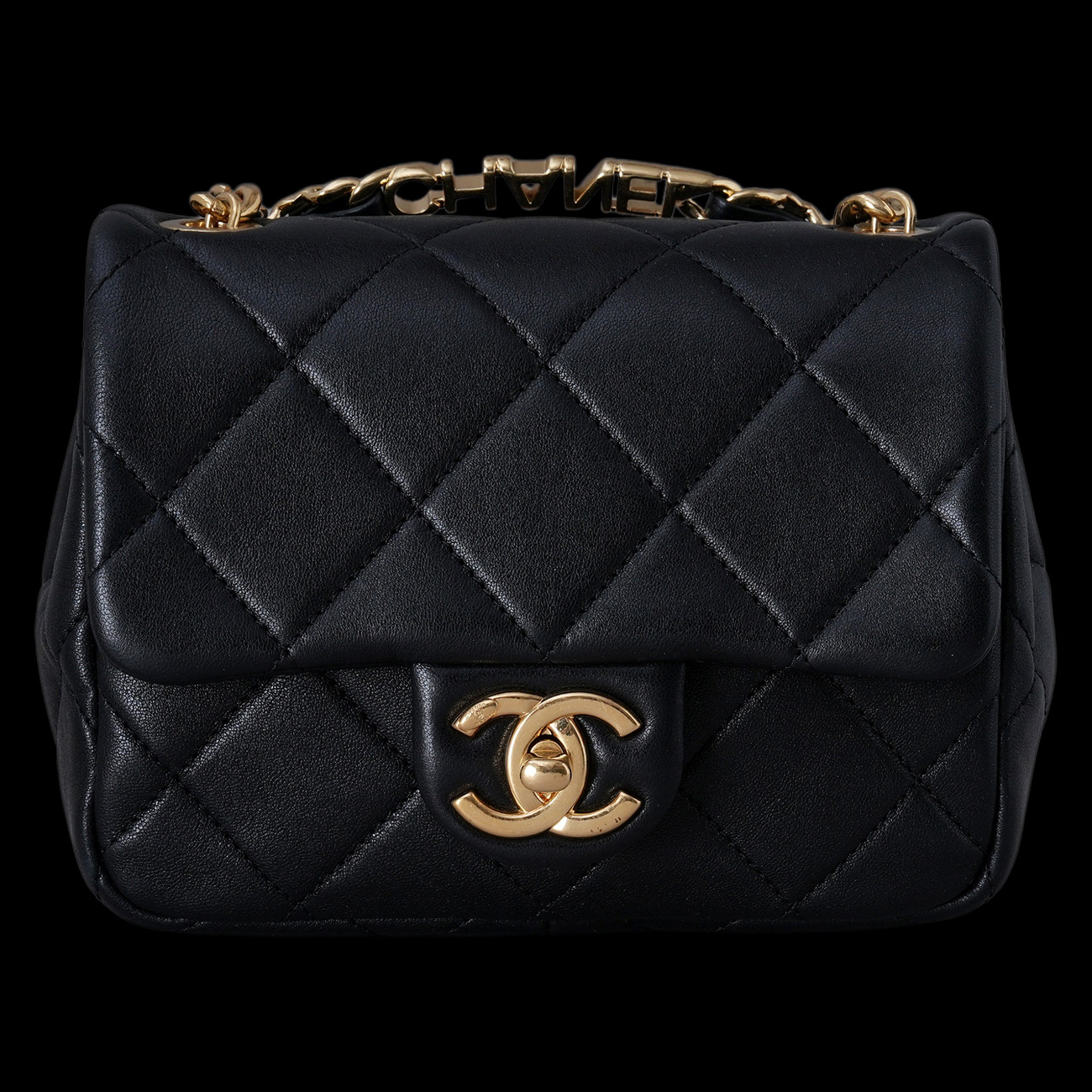 CHANEL(USED)샤넬 AS3748 시즌 로고 탑핸들 미니 플랩백
