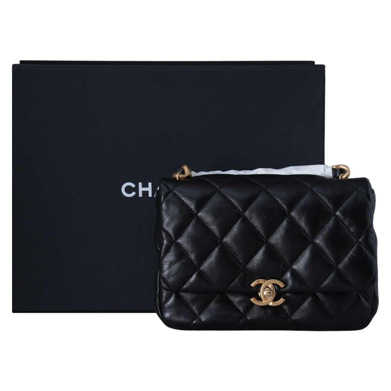 CHANEL(USED)샤넬 AS3206 시즌 램스킨 퀼팅 스몰 플랩백