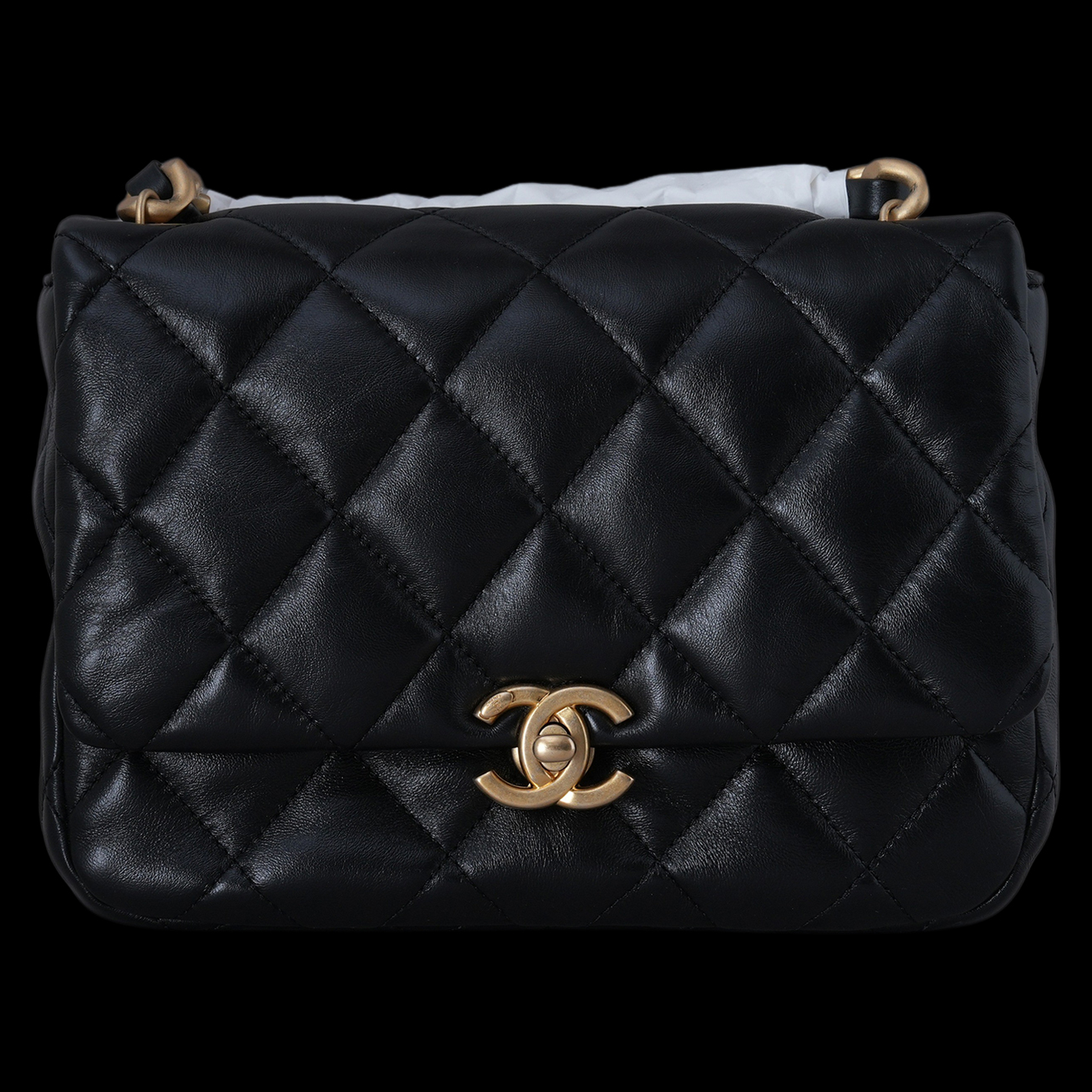 CHANEL(USED)샤넬 AS3206 시즌 램스킨 퀼팅 스몰 플랩백