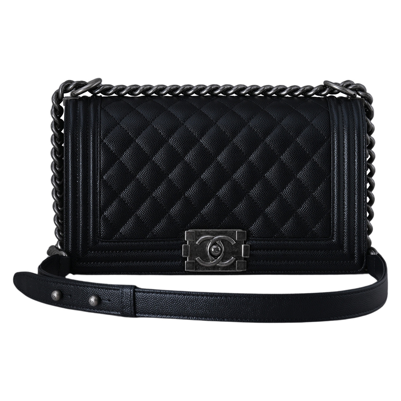CHANEL(USED)샤넬 A67086 캐비어 보이샤넬 미듐 플랩백