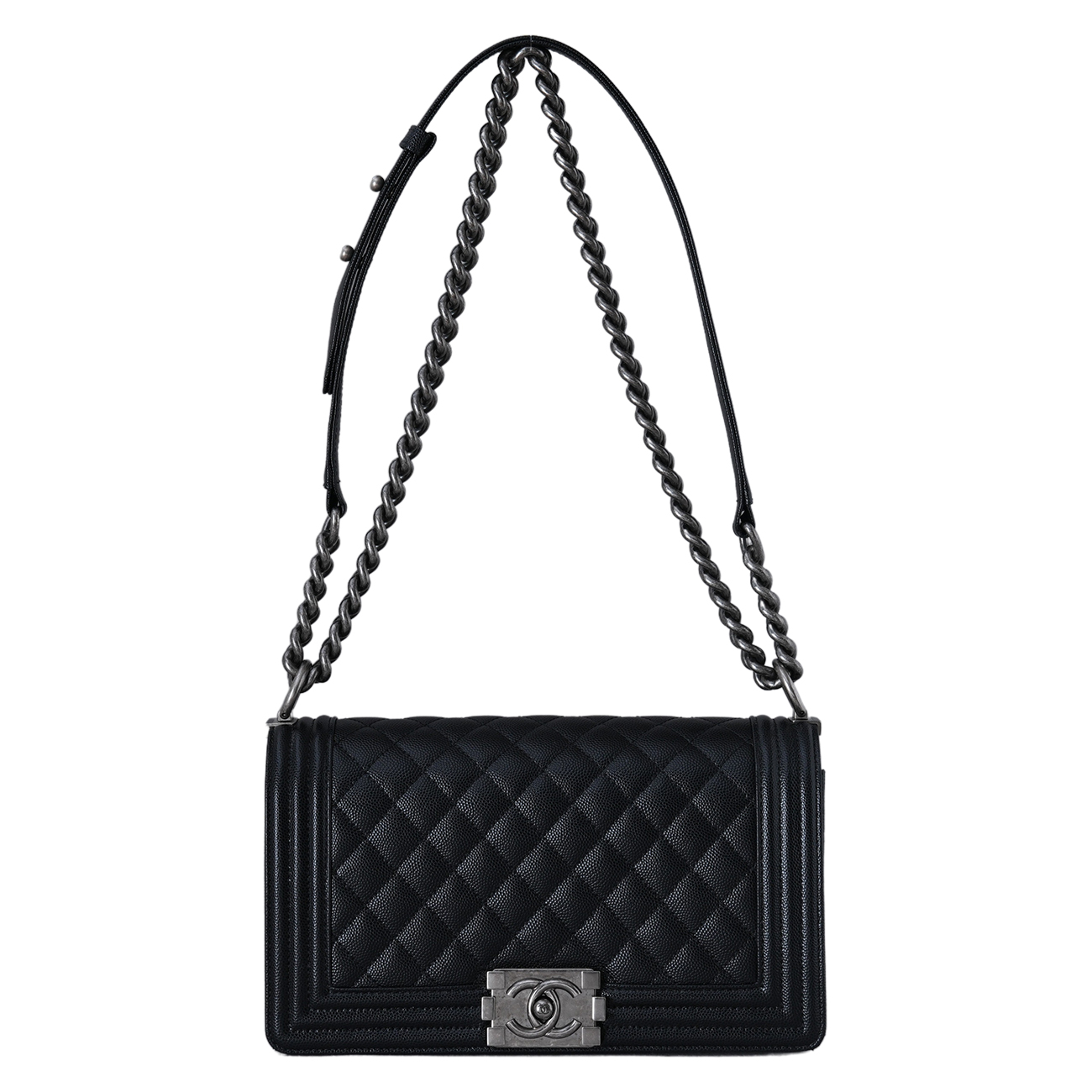 CHANEL(USED)샤넬 A67086 캐비어 보이샤넬 미듐 플랩백