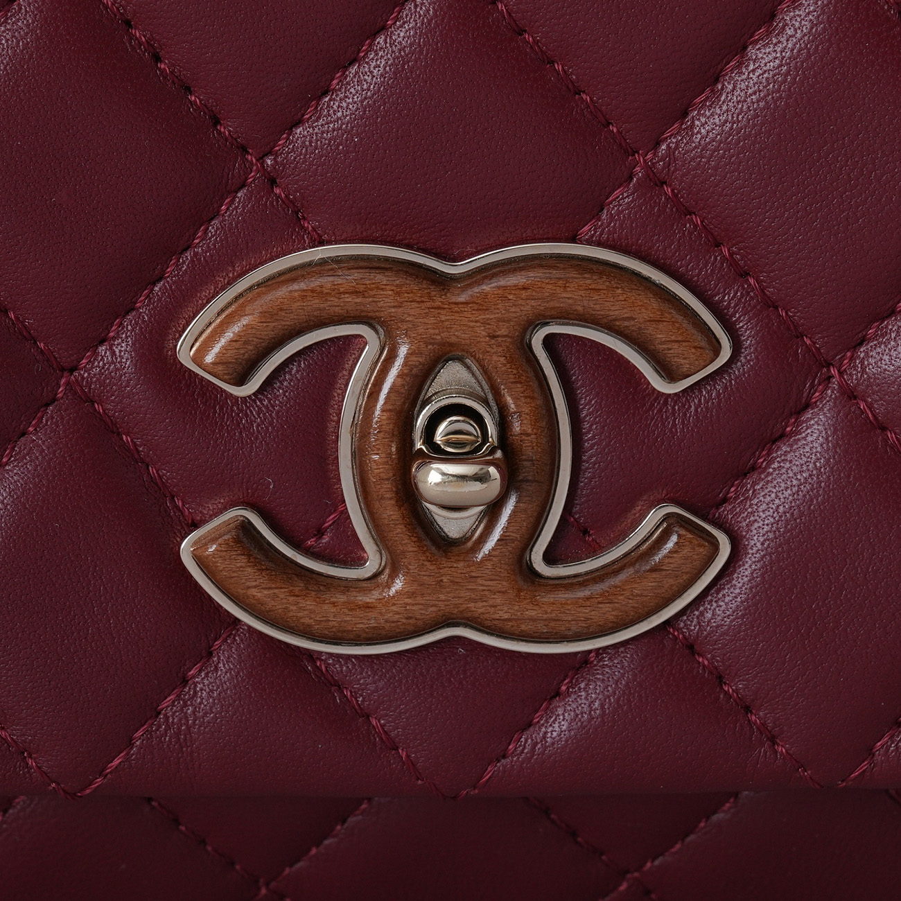 CHANEL(USED)샤넬 A57342 시즌 우드 탑핸들 체인 플랩백