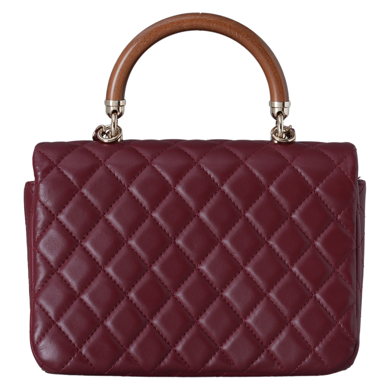 CHANEL(USED)샤넬 A57342 시즌 우드 탑핸들 체인 플랩백