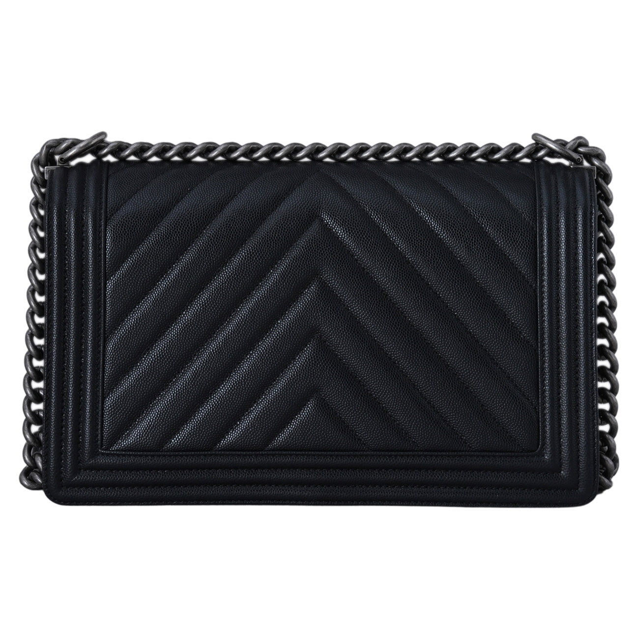 CHANEL(USED)샤넬 캐비어 보이샤넬 쉐브론 라지 플랩백
