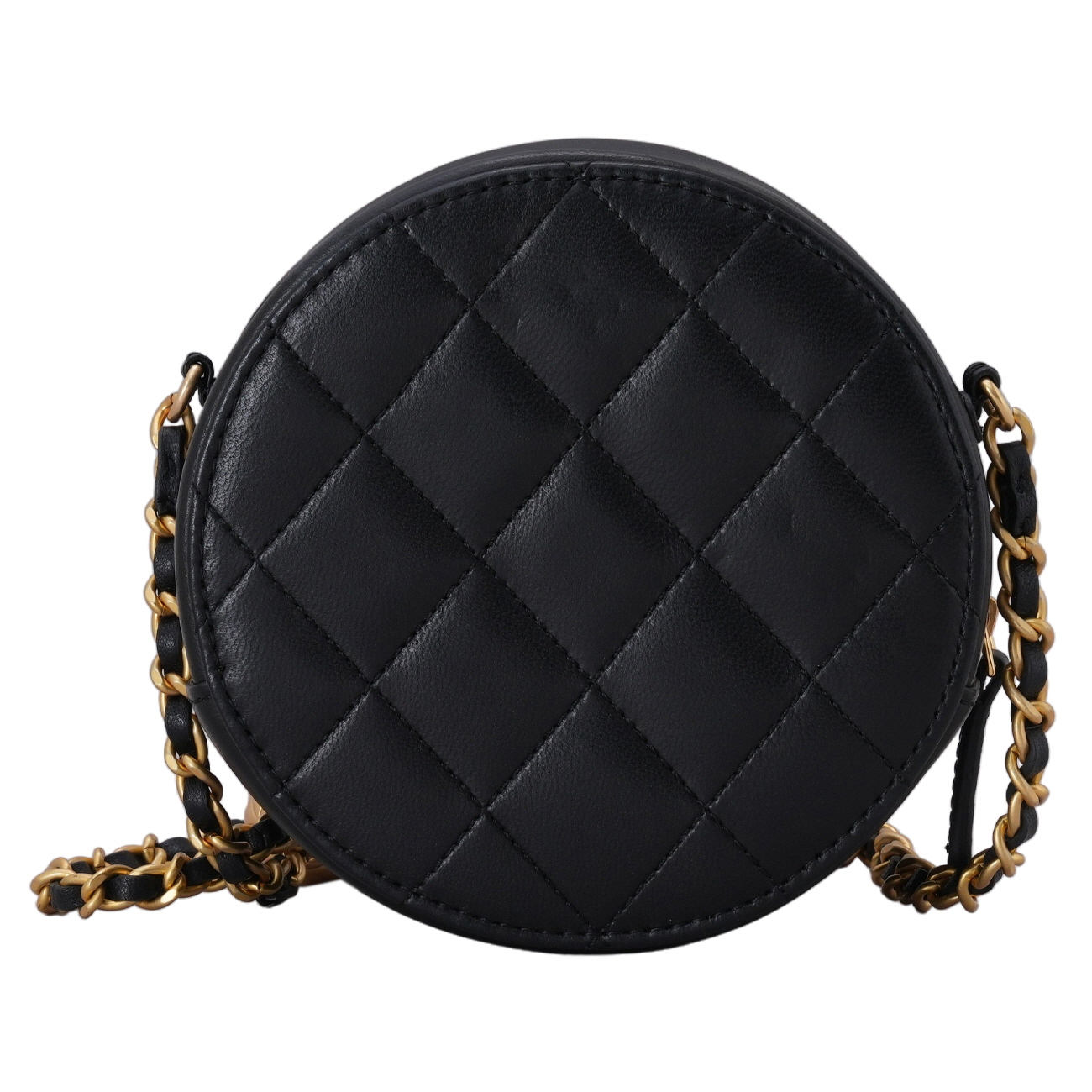 CHANEL(USED)샤넬 램스킨 골든볼 라운드백 블랙