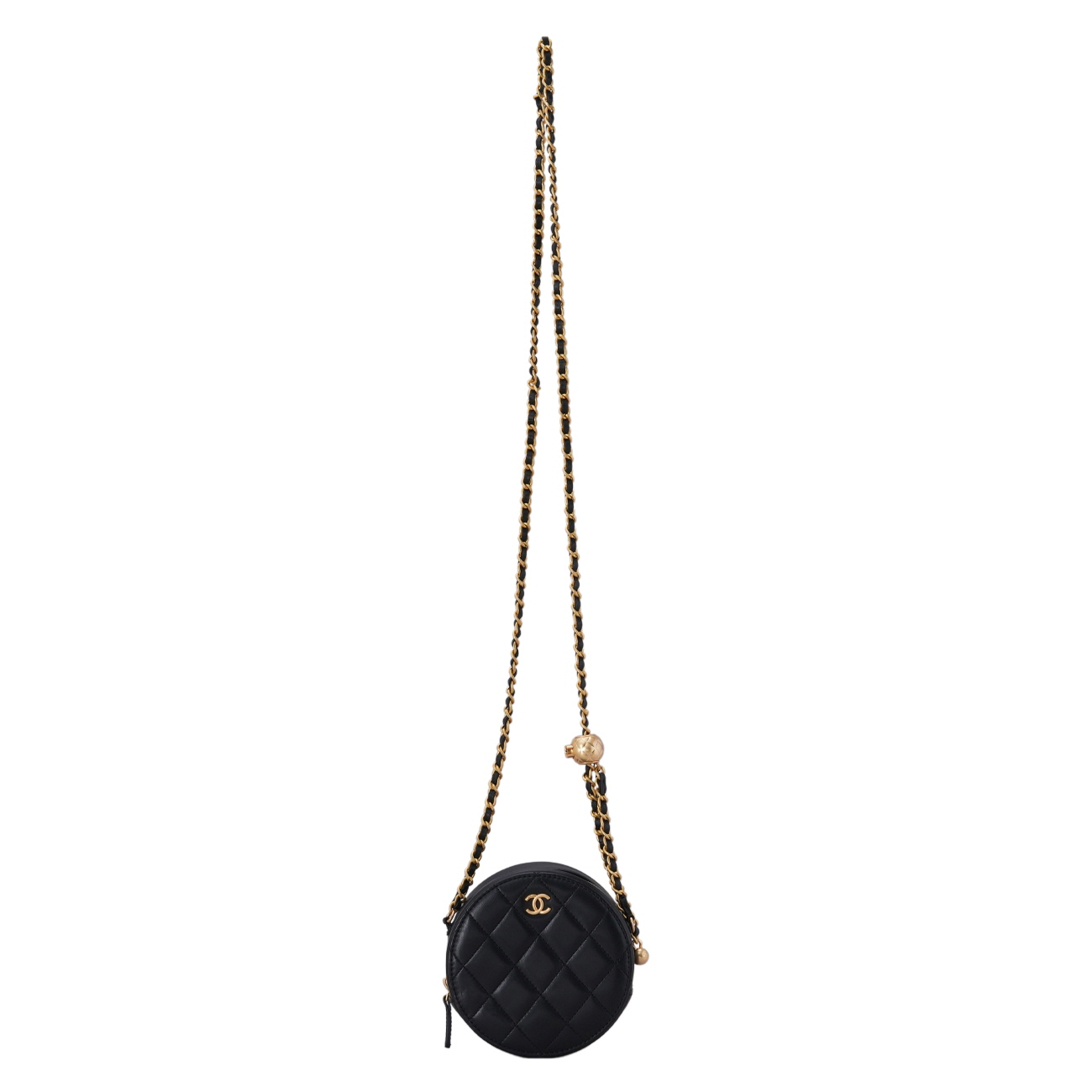 CHANEL(USED)샤넬 램스킨 골든볼 라운드백 블랙