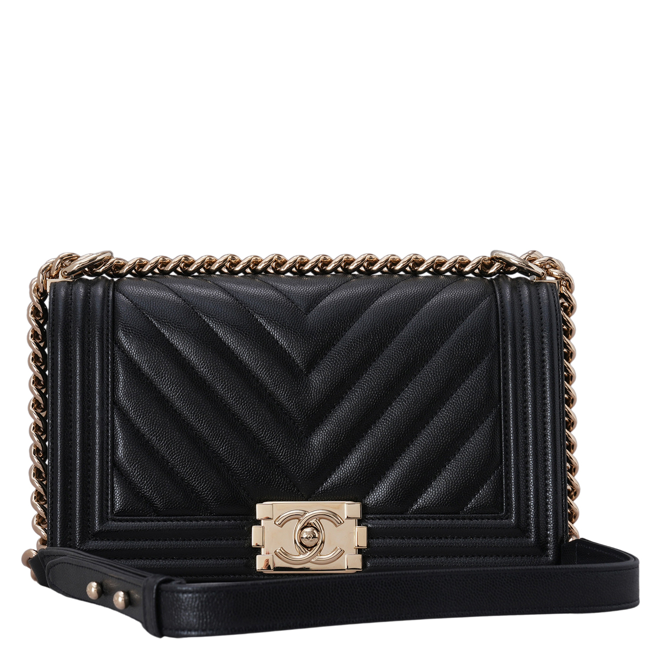 CHANEL(USED)샤넬 캐비어 보이샤넬 미듐 플랩백