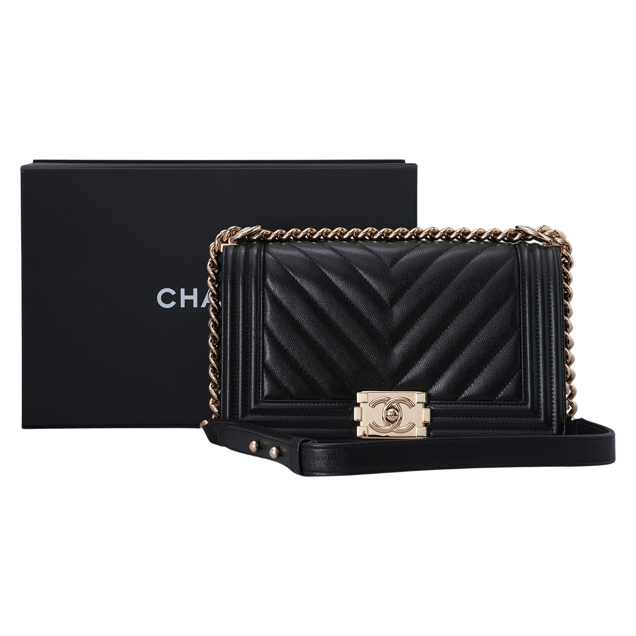 CHANEL(USED)샤넬 캐비어 보이샤넬 미듐 플랩백