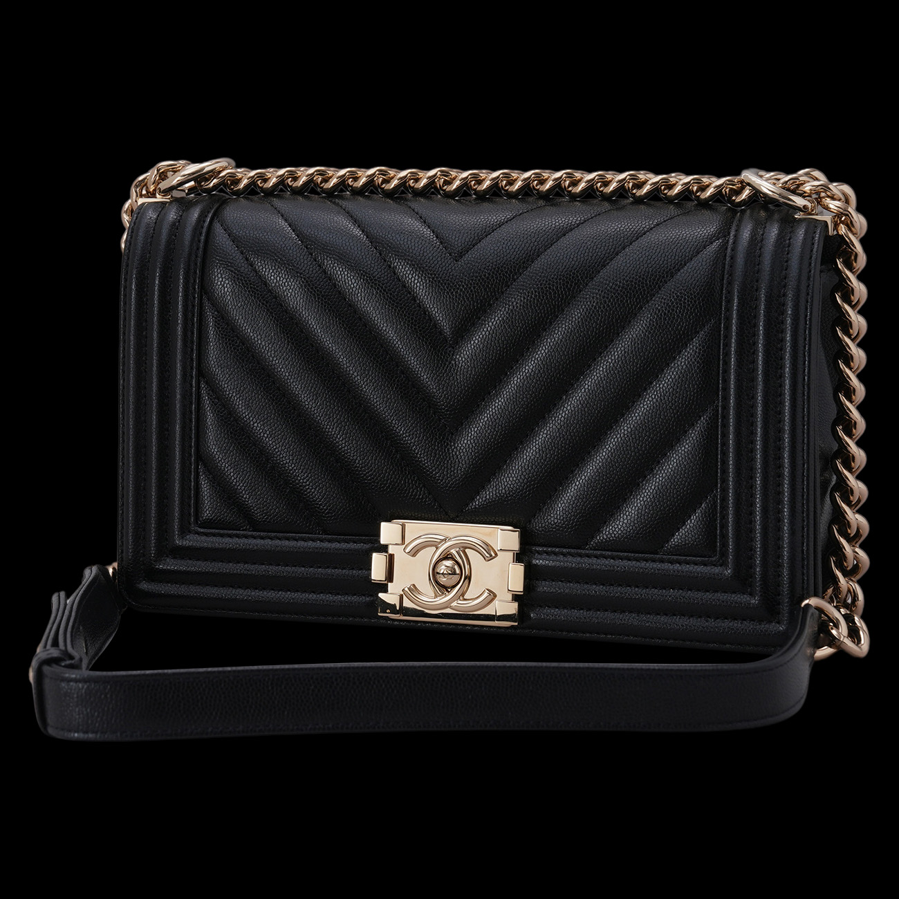 CHANEL(USED)샤넬 캐비어 보이샤넬 미듐 플랩백