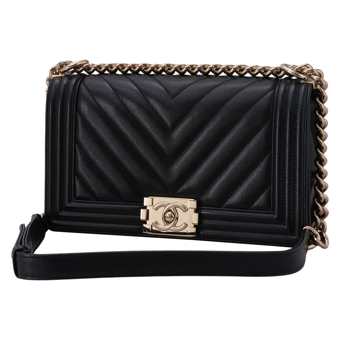 CHANEL(USED)샤넬 캐비어 보이샤넬 미듐 플랩백