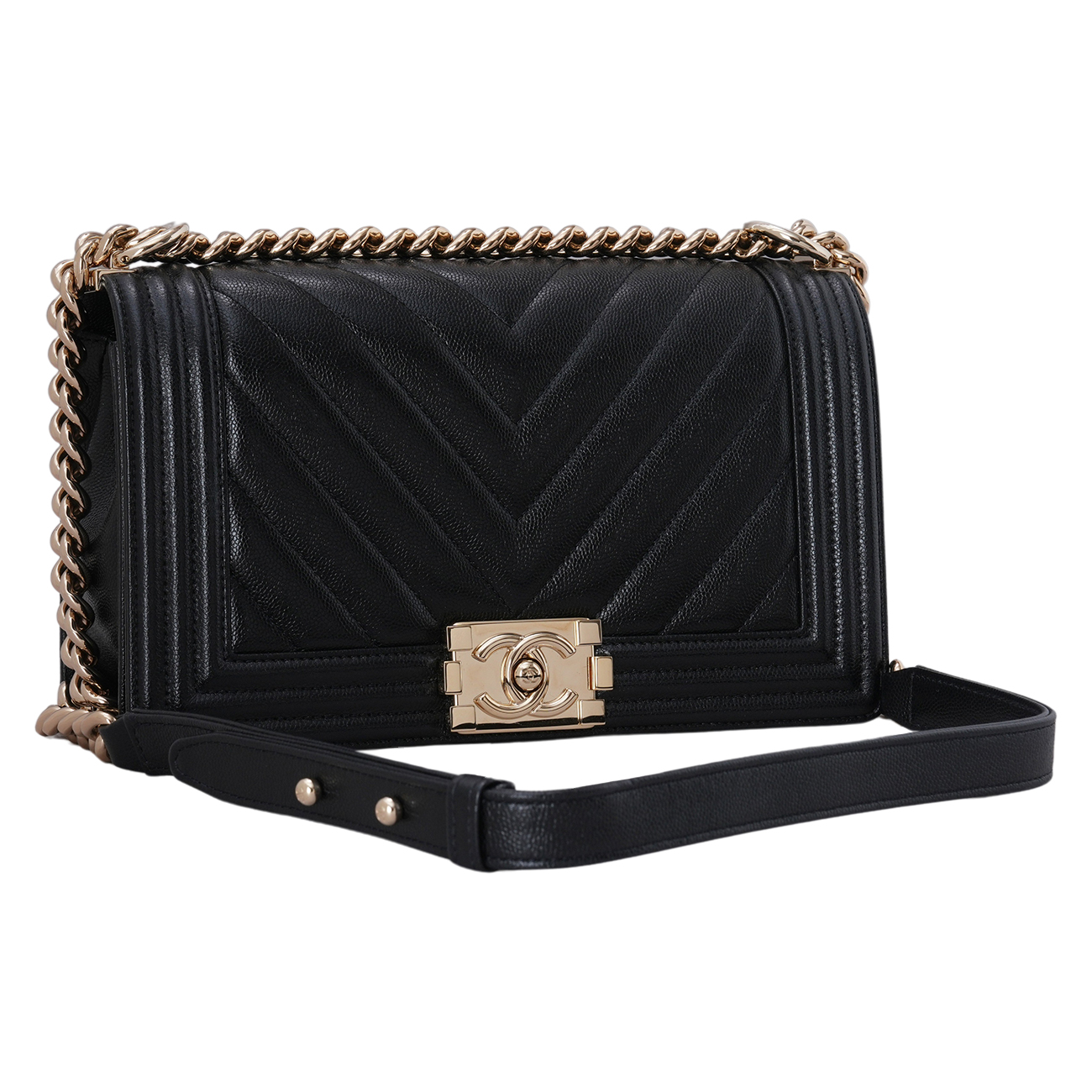 CHANEL(USED)샤넬 캐비어 보이샤넬 미듐 플랩백