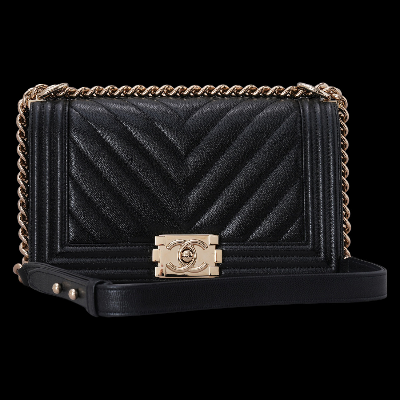 CHANEL(USED)샤넬 캐비어 보이샤넬 미듐 플랩백