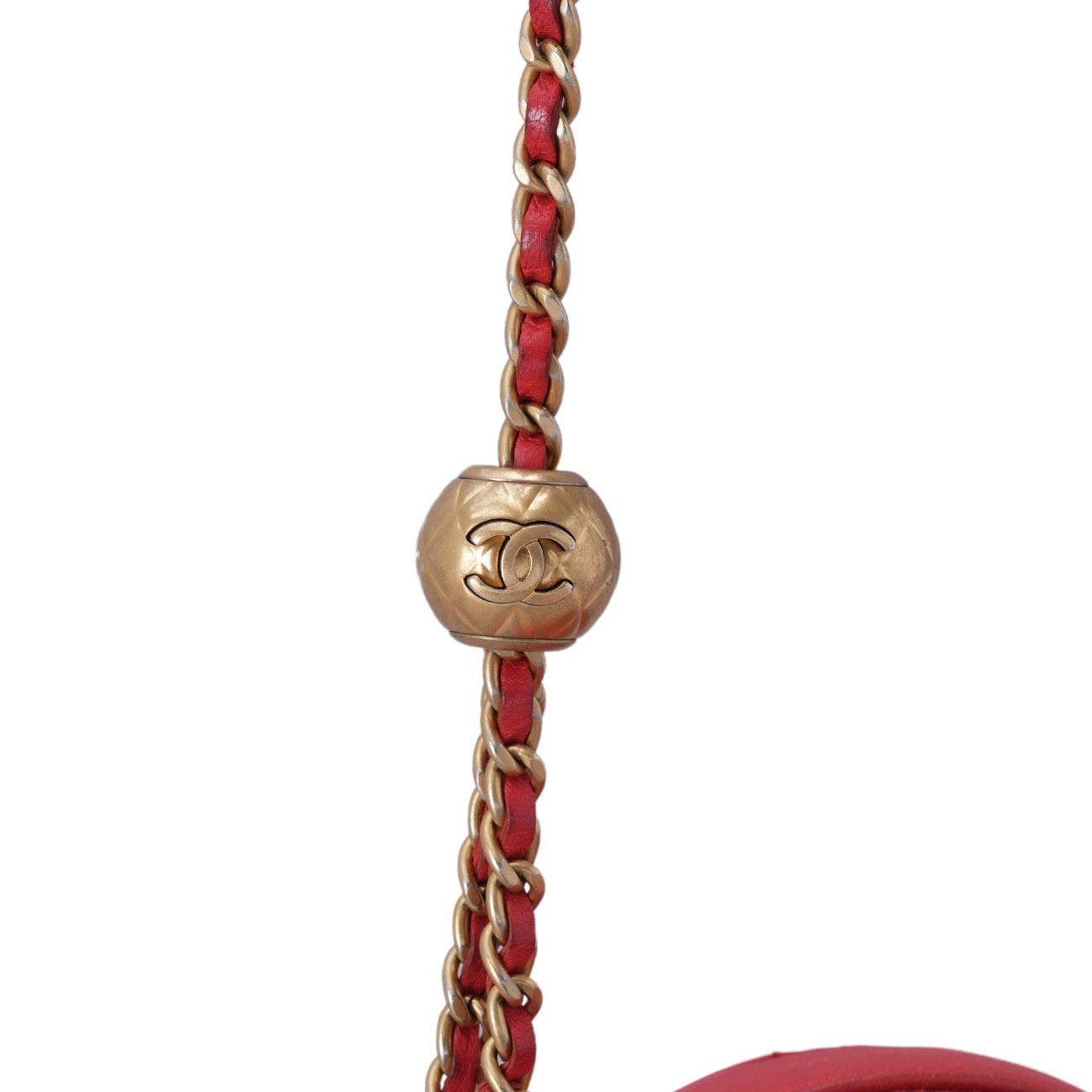 CHANEL(USED)샤넬 램스킨 골든볼 라운드백
