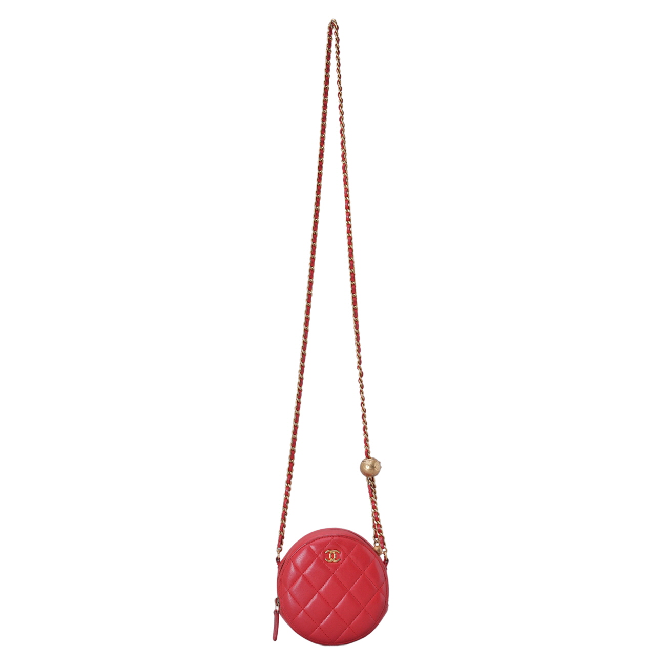 CHANEL(USED)샤넬 램스킨 골든볼 라운드백