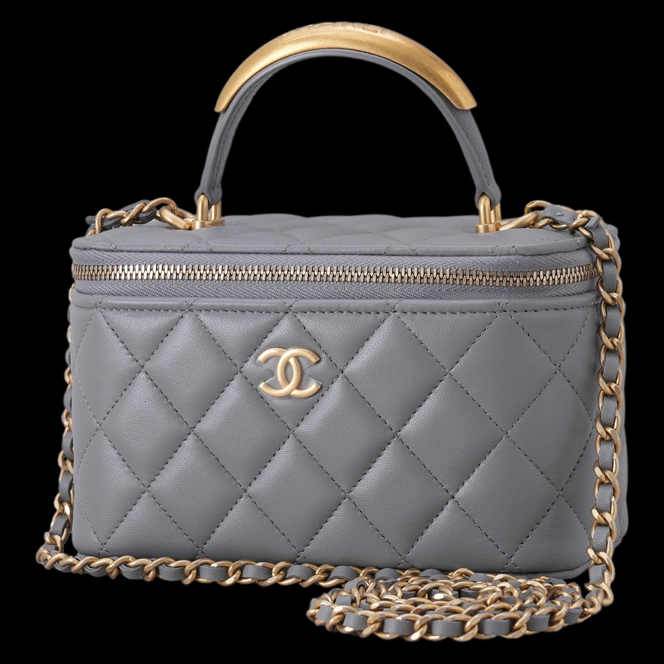 CHANEL(USED)샤넬 AP2199 코스메틱 베니티 골드바 탑핸들