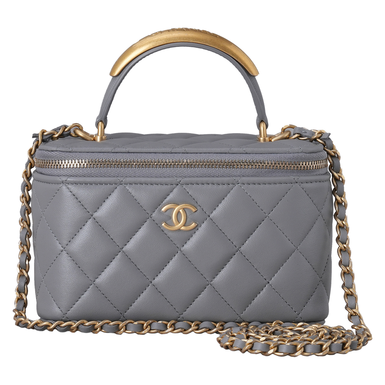 CHANEL(USED)샤넬 AP2199 코스메틱 베니티 골드바 탑핸들