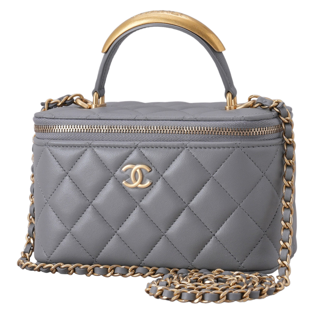 CHANEL(USED)샤넬 AP2199 코스메틱 베니티 골드바 탑핸들