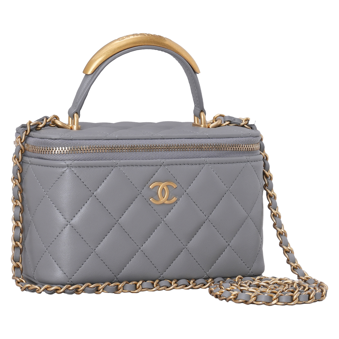 CHANEL(USED)샤넬 AP2199 코스메틱 베니티 골드바 탑핸들