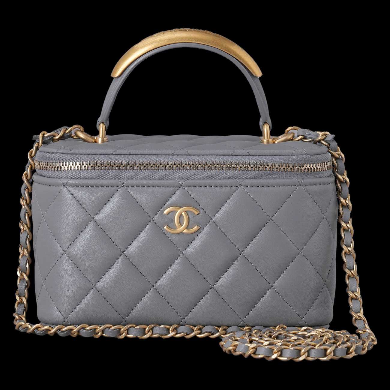 CHANEL(USED)샤넬 AP2199 코스메틱 베니티 골드바 탑핸들