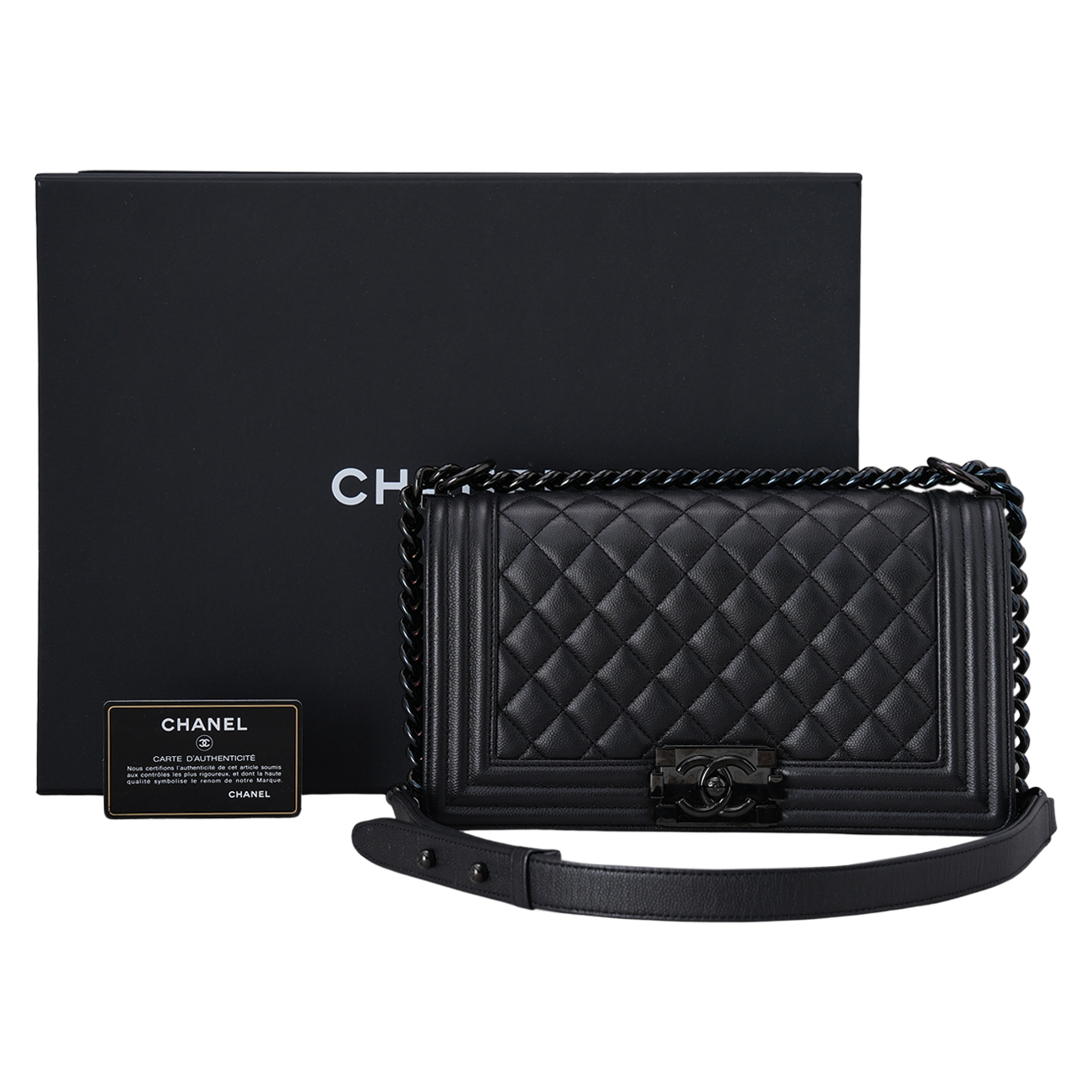 CHANEL(USED)샤넬 캐비어 보이샤넬 미듐 플랩백